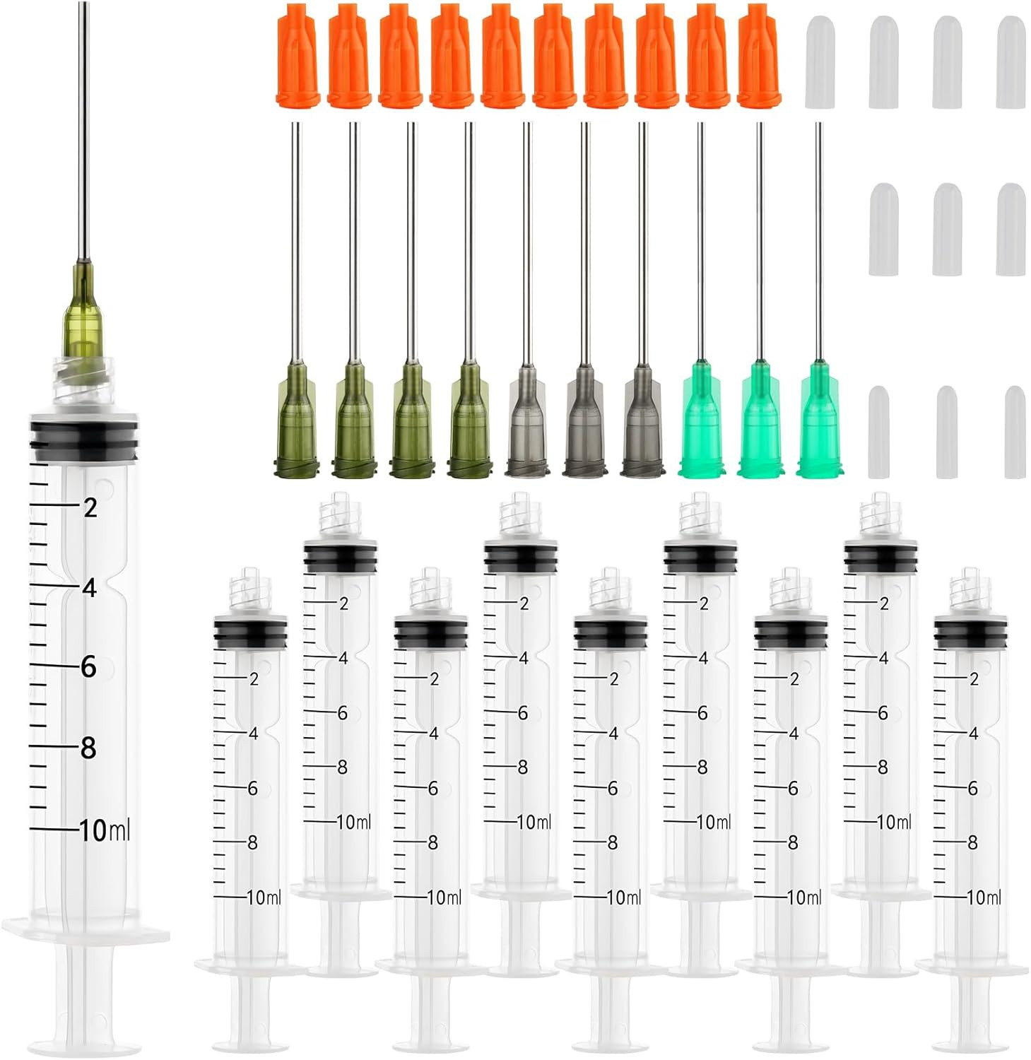 10ml Glue Applicator Syringe with 14G/16G/18G Blunt Tips – For Ink, Epoxy, Craft