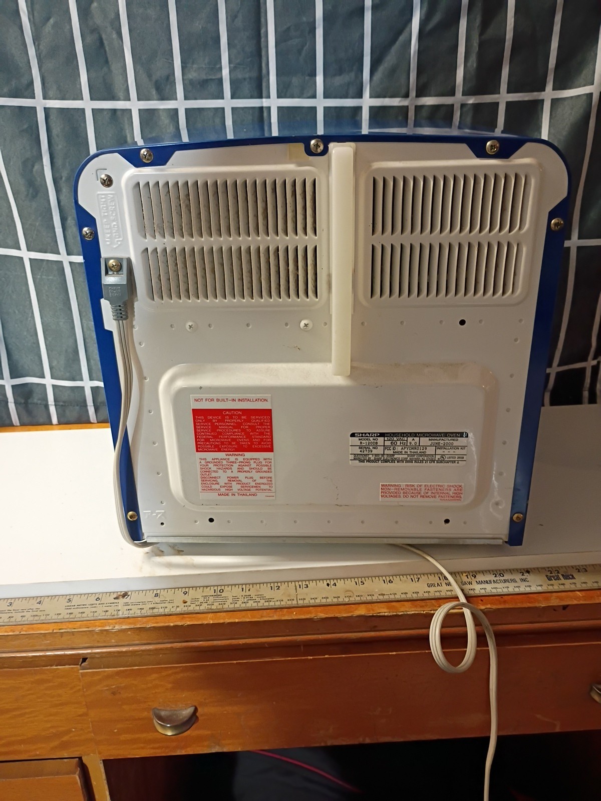 Vintage Sharp Carousel Half Pint Microwave Blue R-120DB Compact Dorm Camper