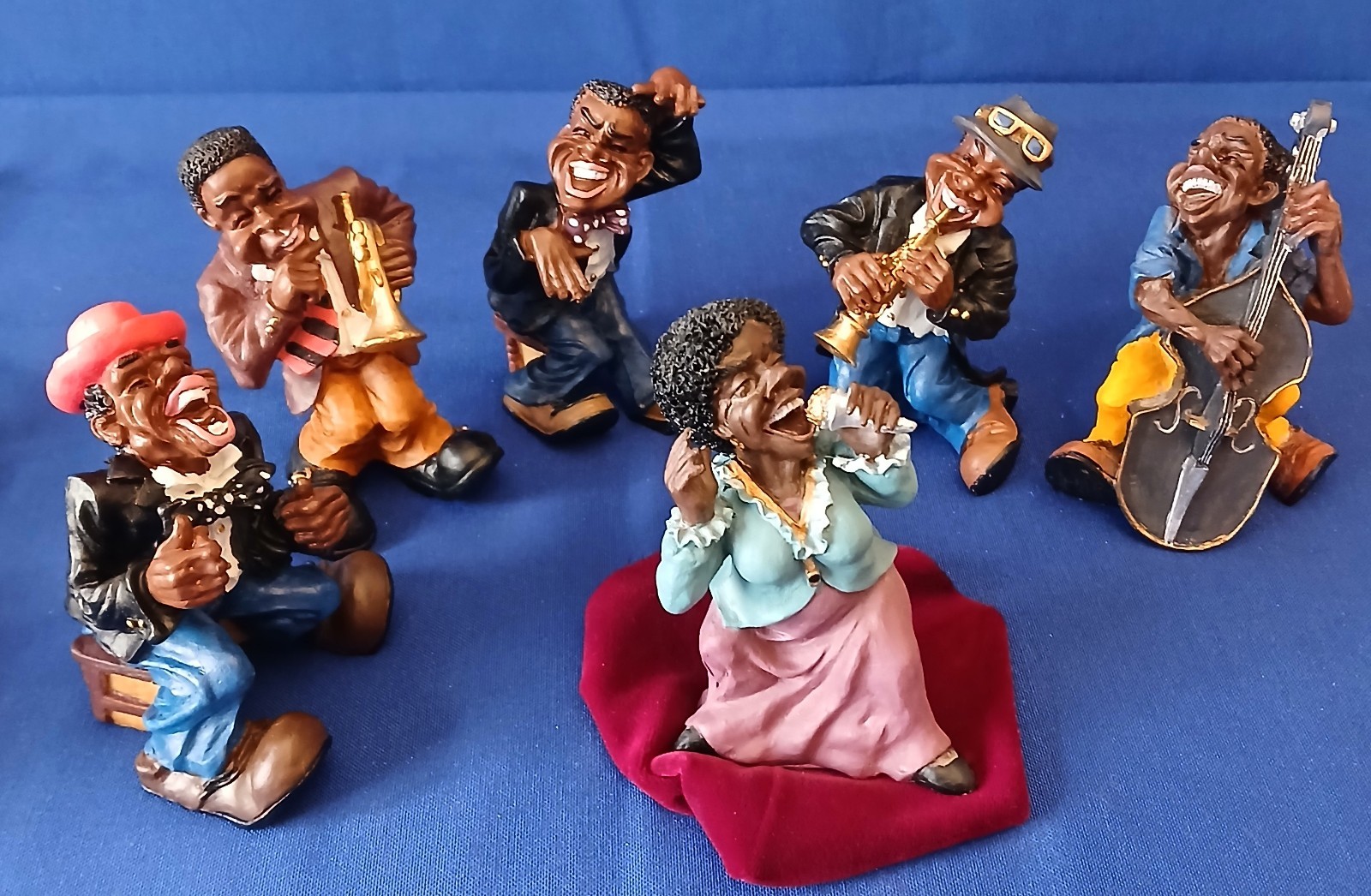 Rare SHUDEHILL Vintage HARLEM JAZZ BAND Music Figurines~Black Americana~ England