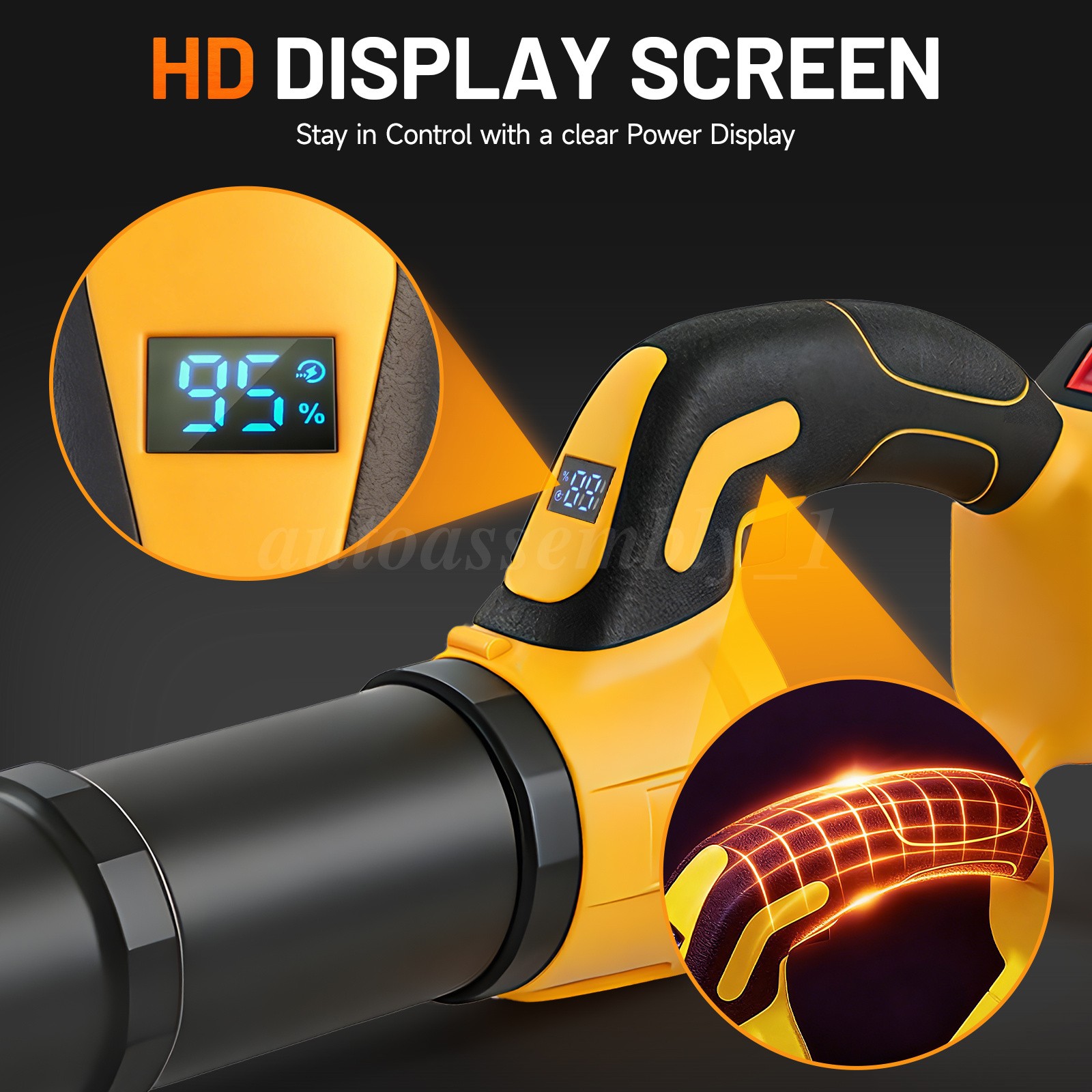 Cordless Leaf Blower 680CFM/280MPH & 2 Speed Levels Electric w/3 Batteries 6.0Ah