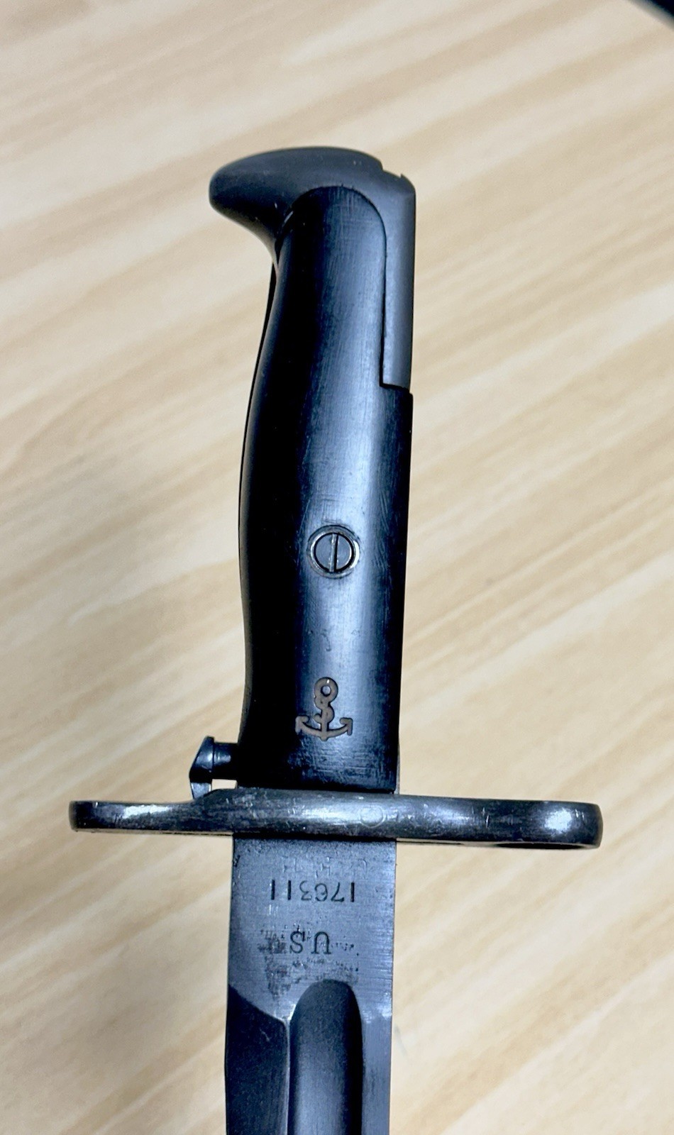 WWI US M1905-E1 10” Bayonet RIA 1910 Rock Island Armory Marked USS Nevada BB 36