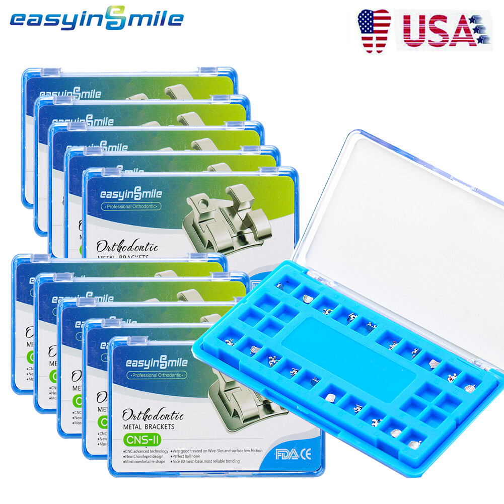 10pks Easyinsmile Dental Orthodontic Brackets Braces Roth/mbt 022/ 018 345 Hooks