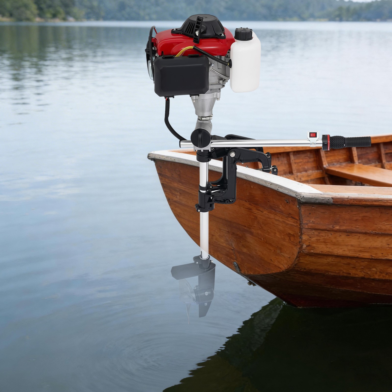 HANGKAI 53.2 cc 4HP 4-Stroke Outboard Engine Boat Motor w/ Air Cooling System