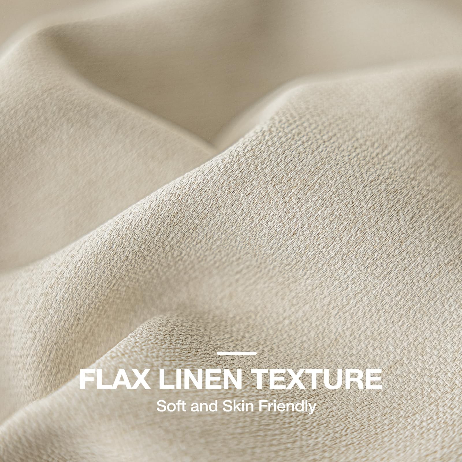 Blackout Curtains 84 Inch Length 2 Panels Set for Living Room, Grommet Linen-...