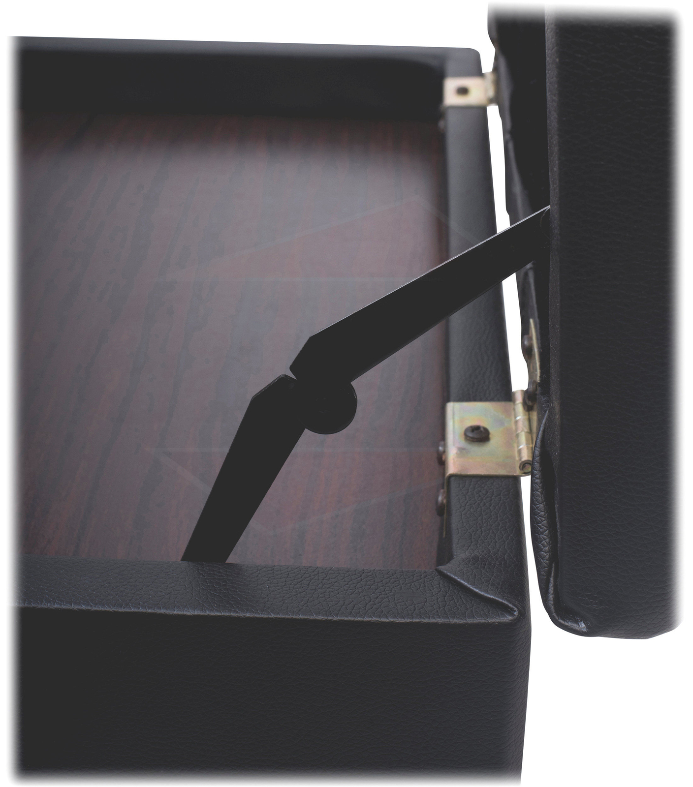 GRIFFIN Black Leather Piano Bench - Wood Vanity Stool Keyboard Seat Guitar Chair