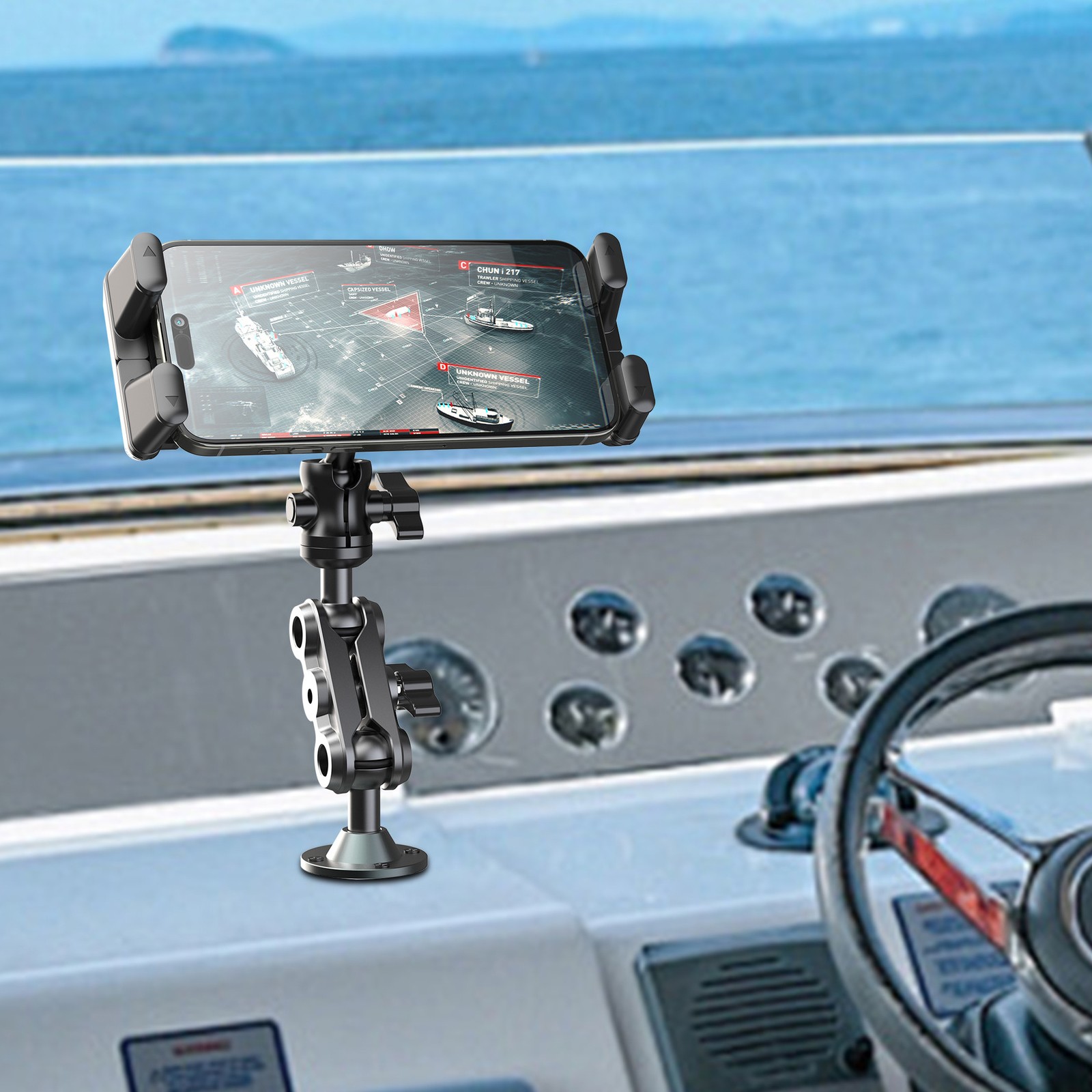 Tablet Mount for Truck Heavy Duty Drill Base Phone Holder for Car Dashboard Wall