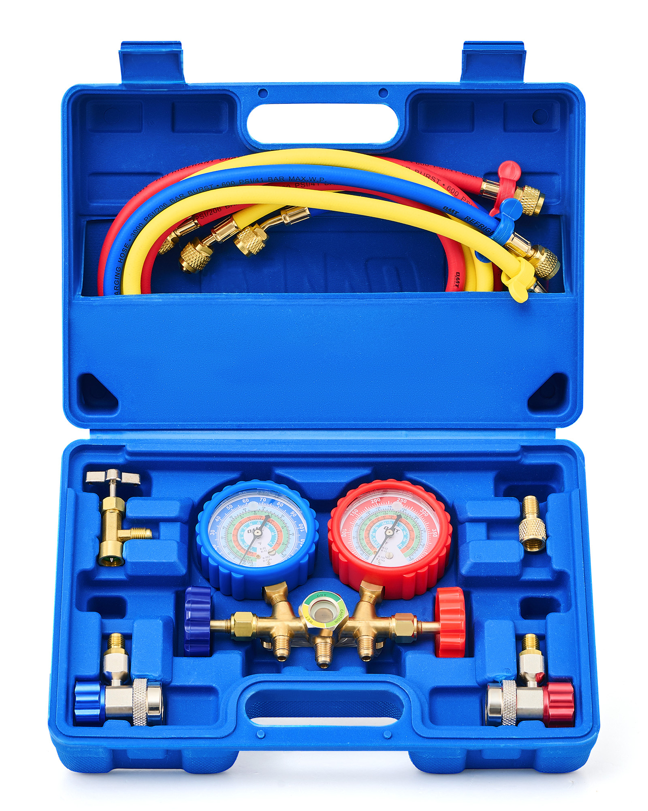 OMT 3 Way Manifold Gauge Set A/C Air Refrigeration Kit for R12 R22 R502 R134a