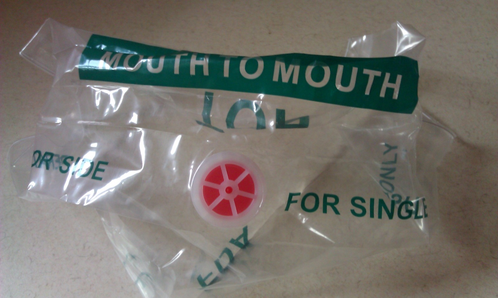 5 Green CPR Facial Shield Masks in Keychain