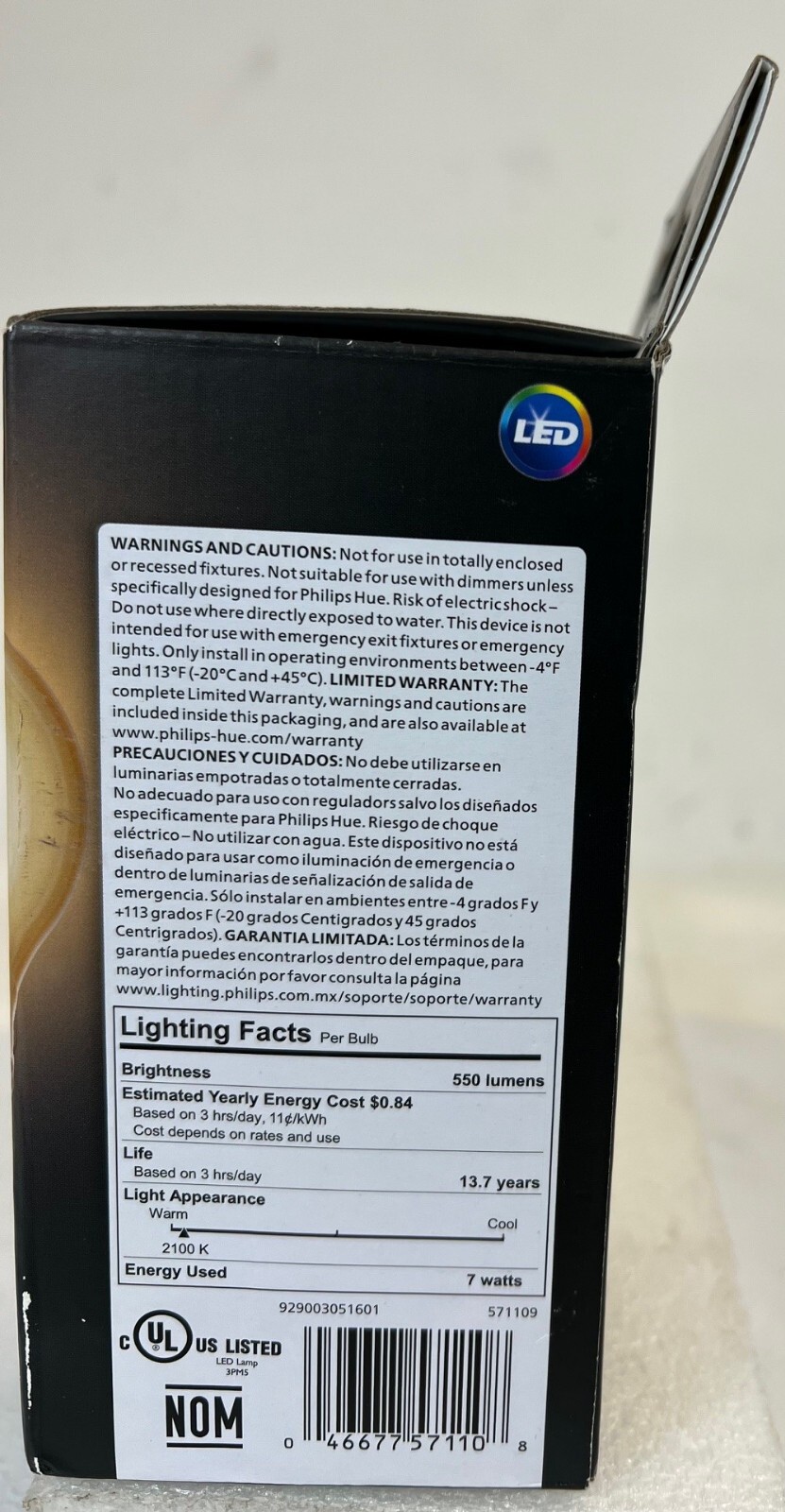 Philips Hue 40-Watt Equivalent Smart LED Vintage Edison White Thin Filament