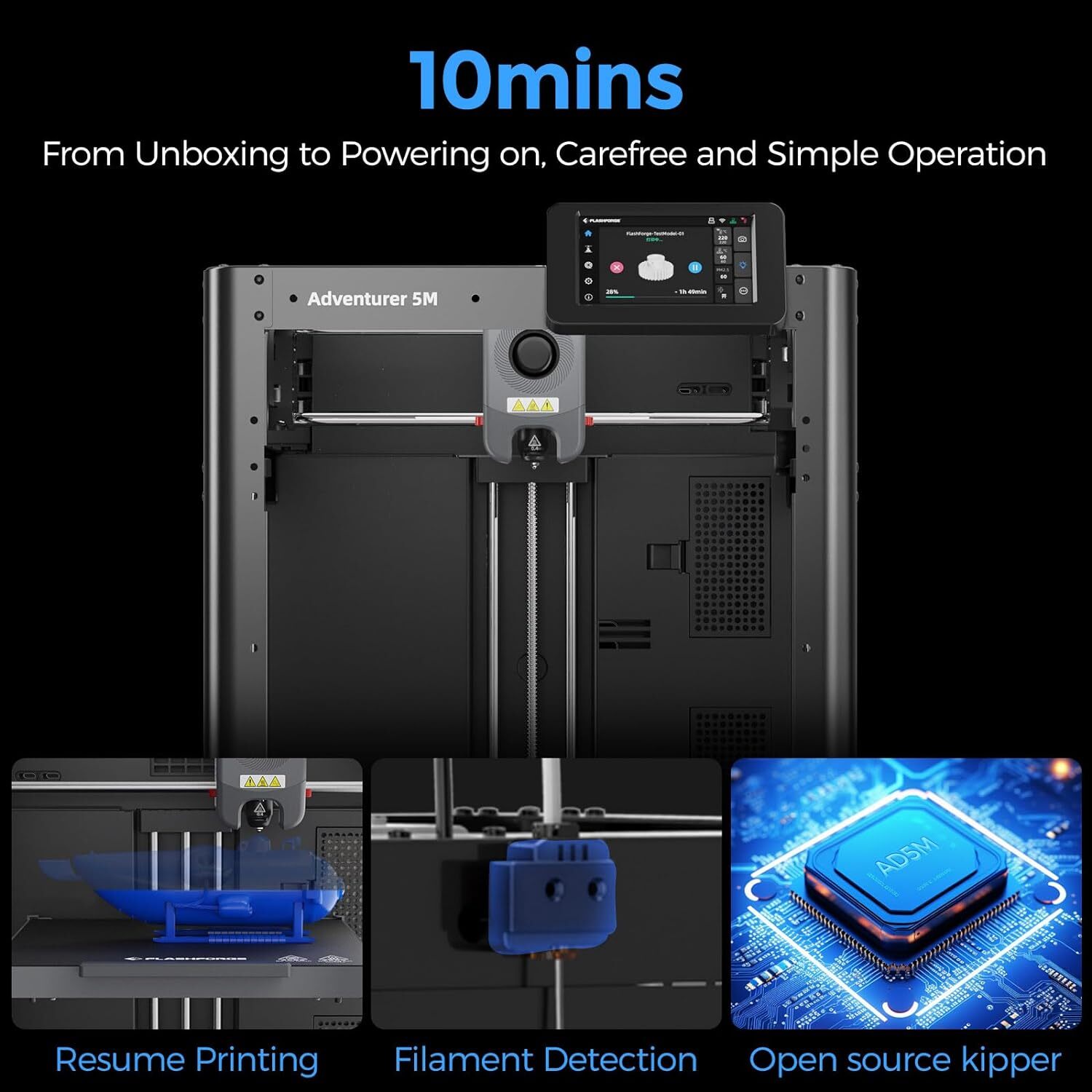FLASHFORGE Adventurer 5M/5M Pro 3D Printer 600mm/s High-Speed FDM 3D Printers