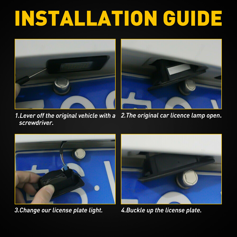 2X LED License Plate Light Rear Lamps Tag 6000K For 2007-2012 Toyota Yaris Sedan