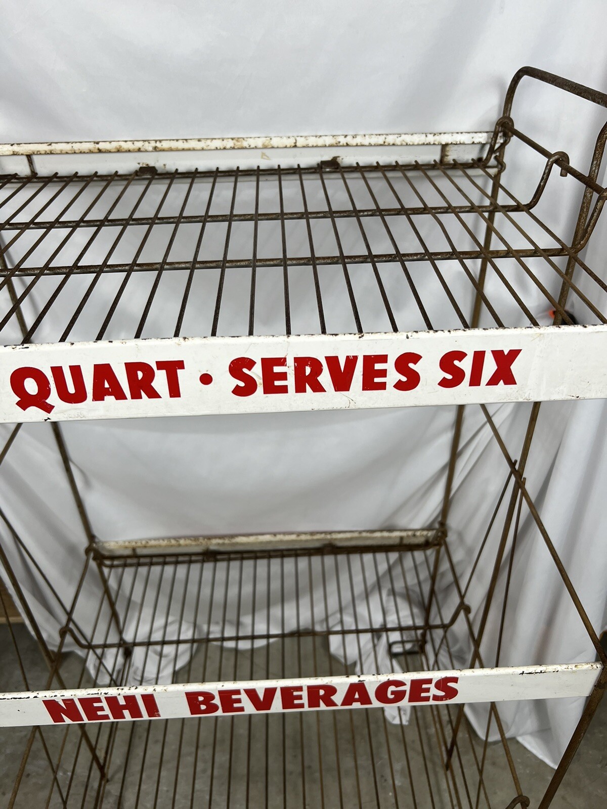 Vintage NEHI Beverages Metal Soda Rack “FULL QUART-SERVES SIX” 47x27x21