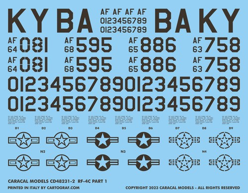 Caracal 1/48 decal RF-4C Recce Phantoms - Part 1 - CD48231