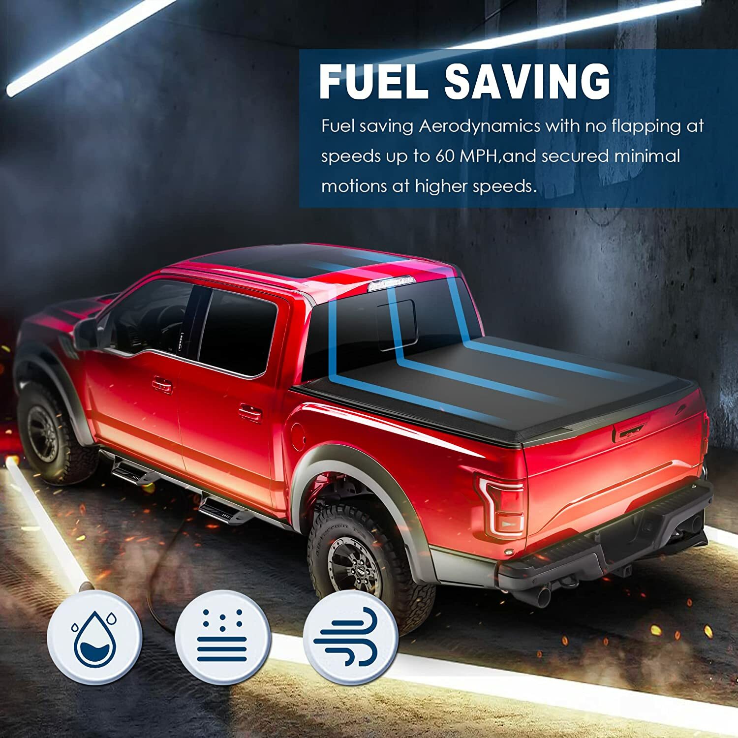 5.5FT Quad Fold/4 Fold Soft Truck Bed Tonneau Cover For 2015-2024 Ford F150