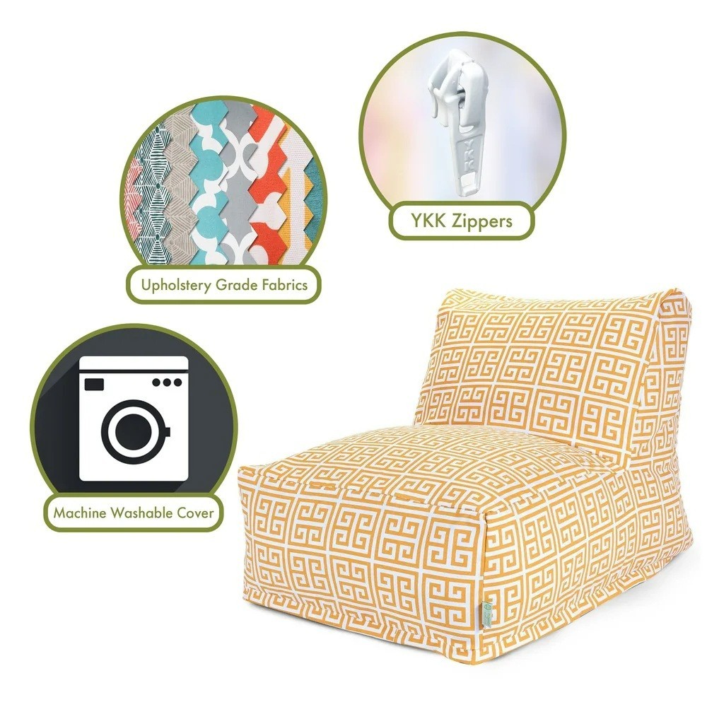 Nautical Yellow Bean Bag Chair Outdoor Sofa Patio Pool Side Seat Back Rest Deck