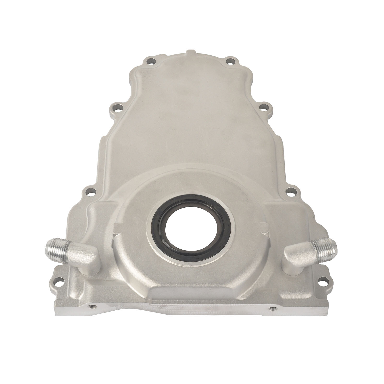 Timing Cover w/ 10AN Turbo Oil Drain Fitting For LS Gen 3 4.8L 5.3L 5.7L 6.0L