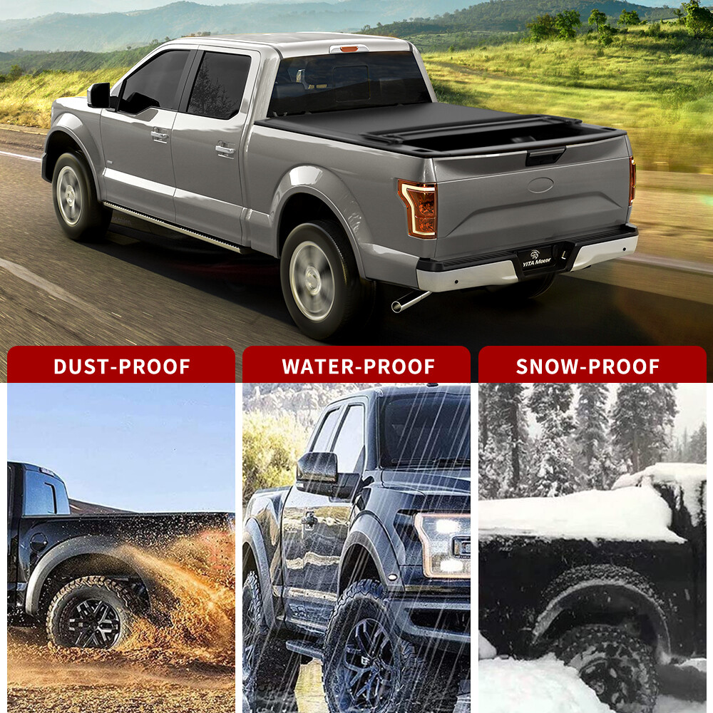 6.75 ft Bed Soft 4-Fold Tonneau Cover for 1999-2016 Ford F250 F350 Super Duty