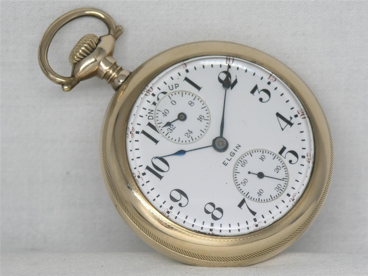 RARE 19 JEWEL 18S BW RAYMOND GR. WIND INDICATOR POCKET WATCH, SERVICED!