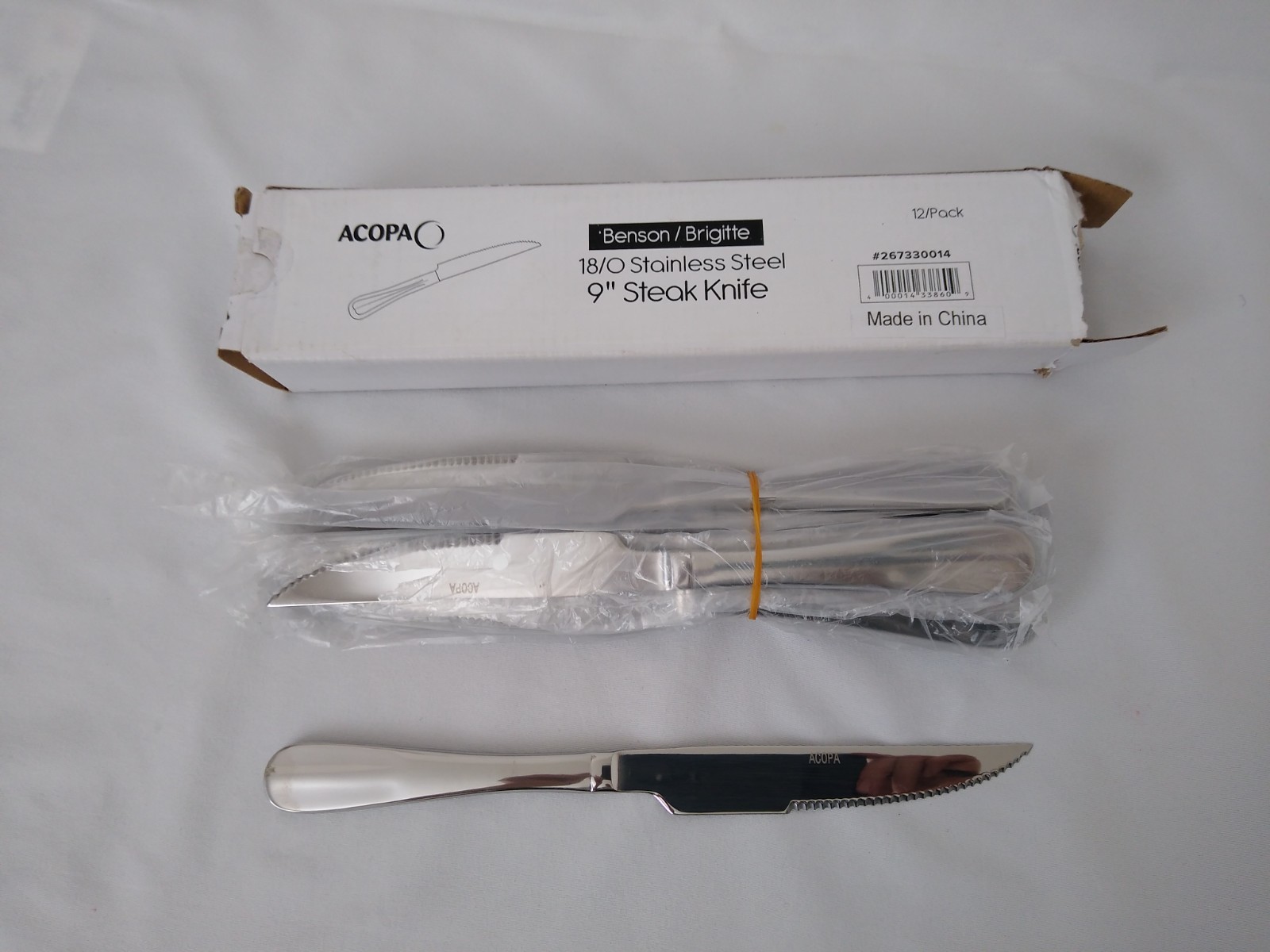 Acopa 18 0 Stainless Steel 9 in Steak Knife 11 Pack Benson Brigitte Flatware