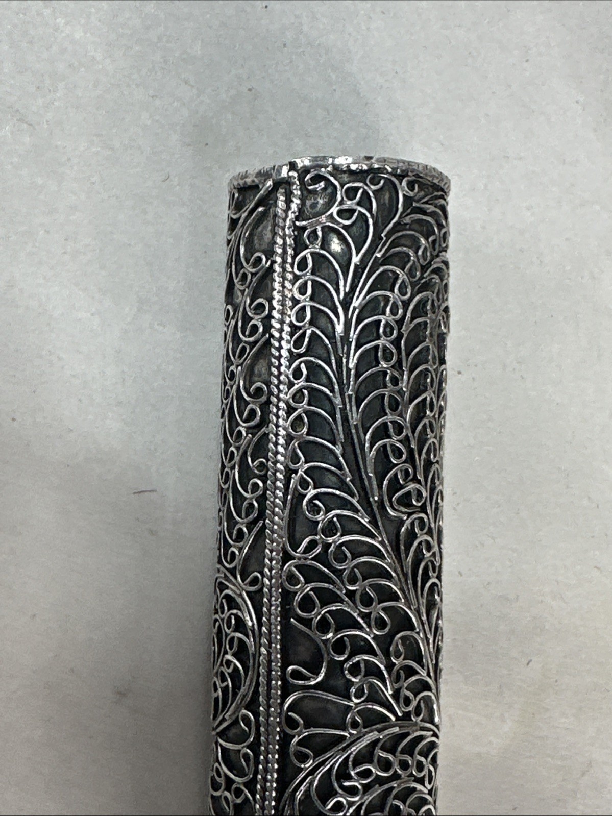 Vintage Sterling Silver Middle Eastern Prayer Scroll Holder