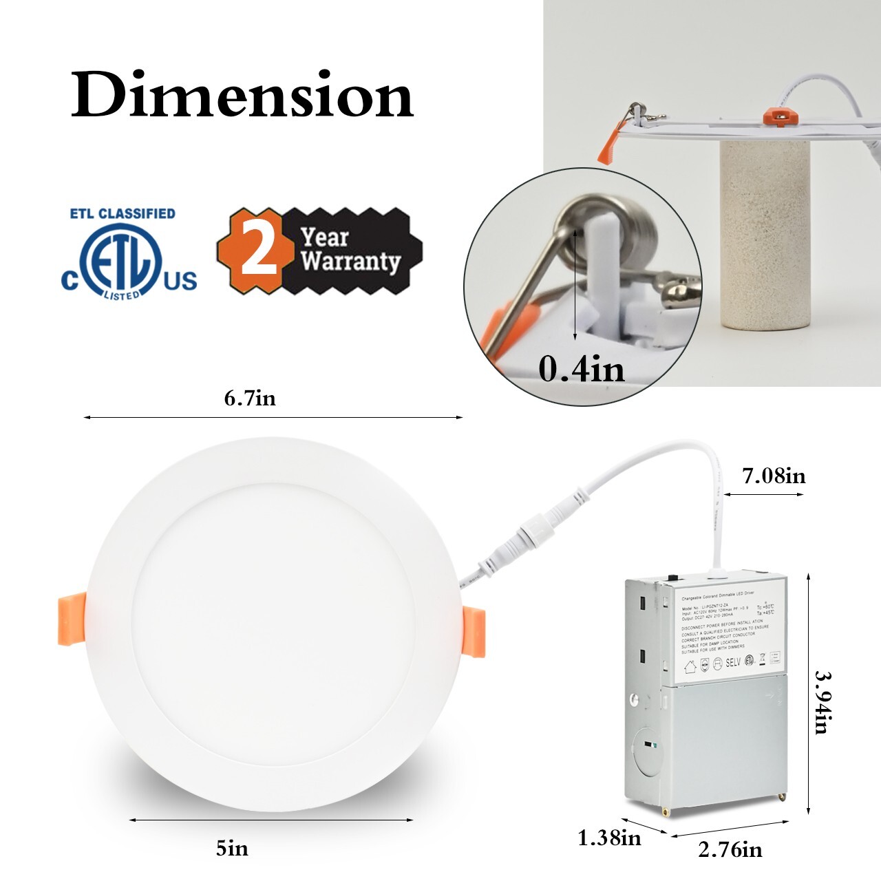 12 Pack 6 Inch 13W 5CCT LED Ceiling Lights Downlights Dimmable with Junction Box