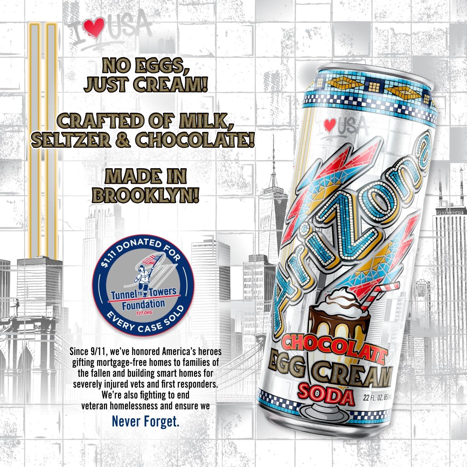 AriZona Chocolate Egg Cream Soda, Tunnels to 22 Fl Oz (Pack of 12), Brown