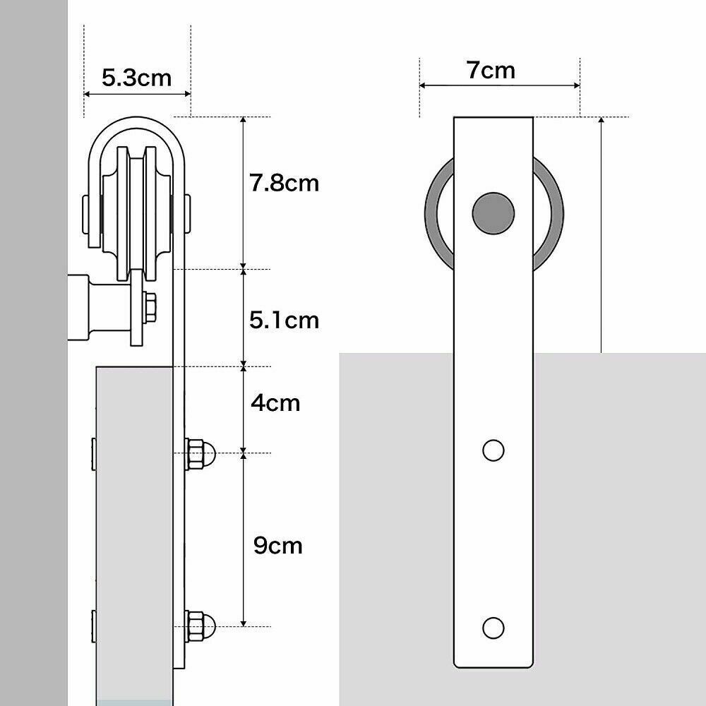 6.6 FT Heavy Duty Sliding Barn Door Hardware Track Kit for 36"~40" Single Door