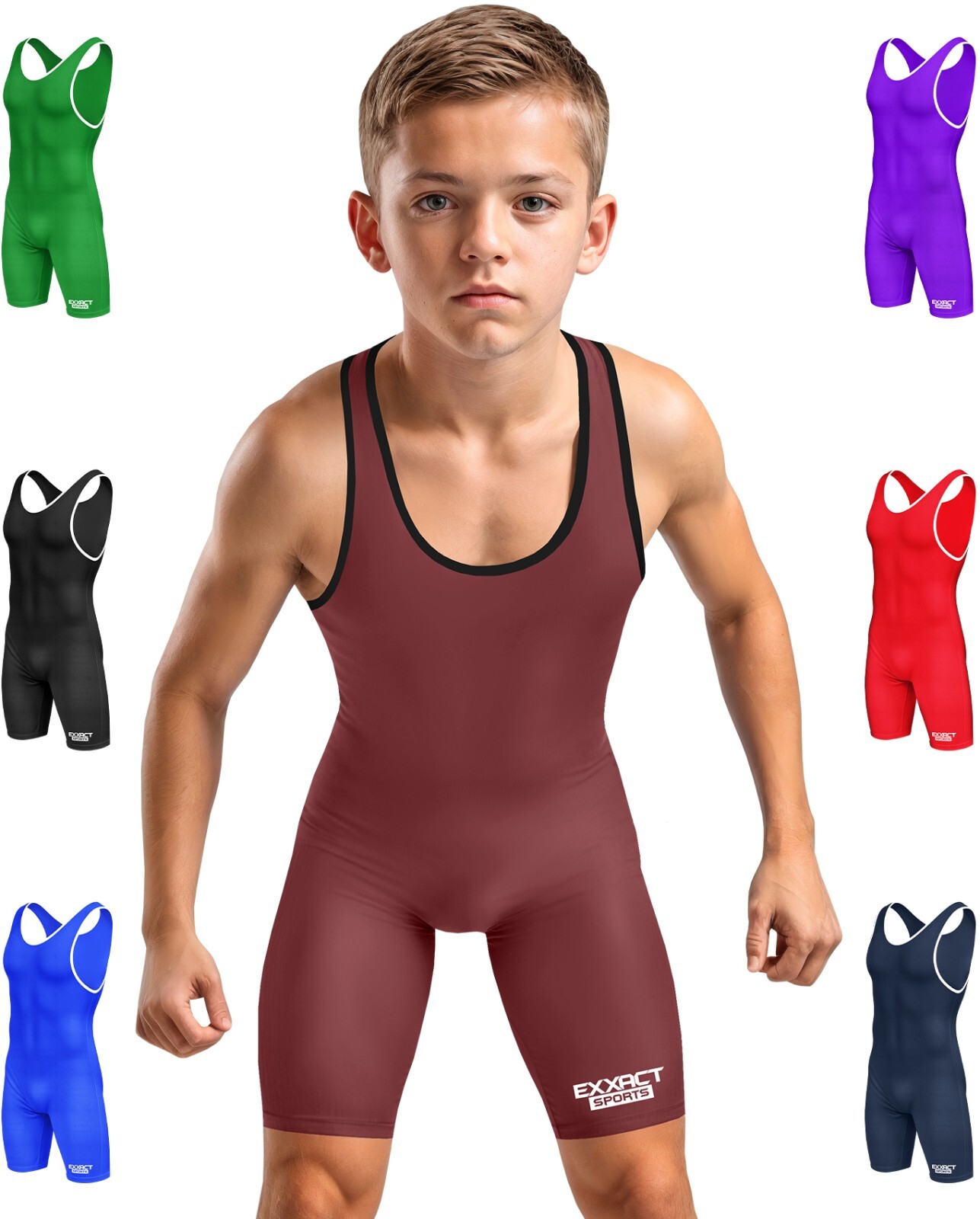 Exxact Sports Plain Wrestling Singlet Single Ply - Youth Wrestling Singlet