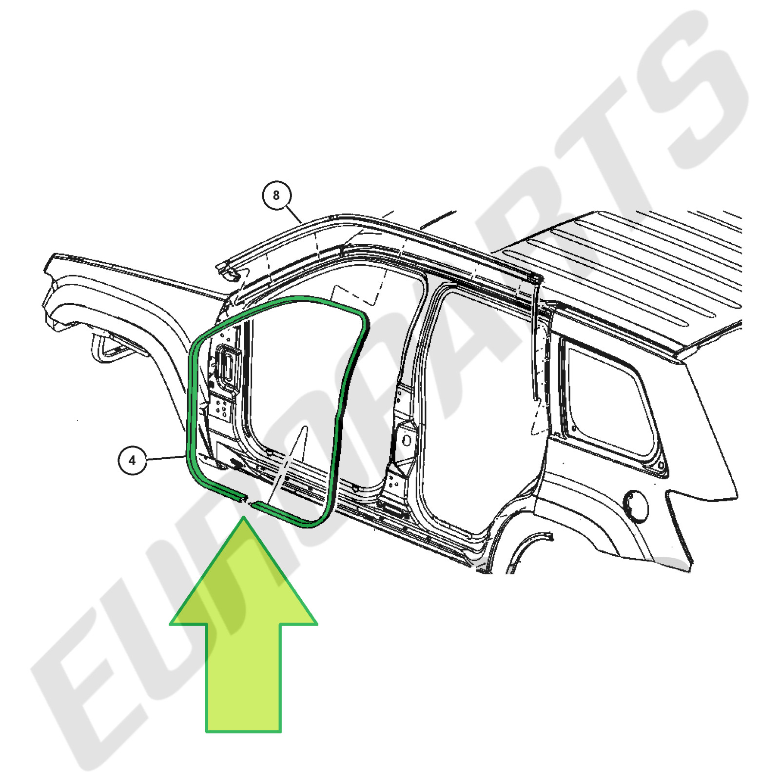 Jeep Grand Cherokee WK 4-Piece Rubber Door Seal Weatherstrip Set 55394040AF