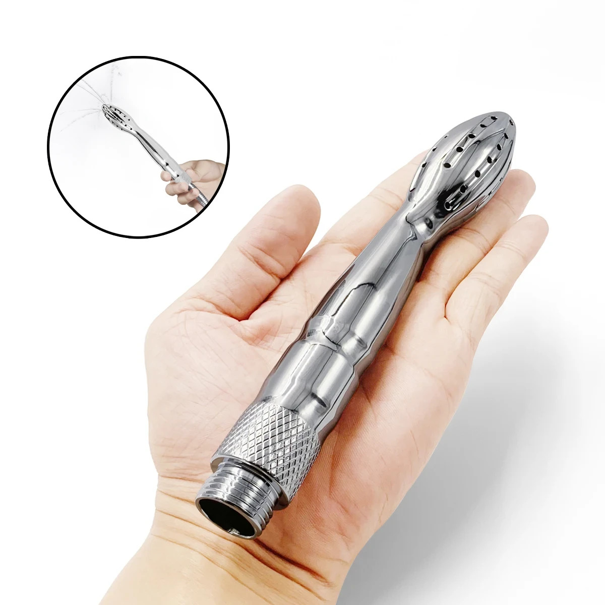 Men Shower Enema System Vaginal Anal Cleaner Tube Wash Metal Colon Douche Nozzle