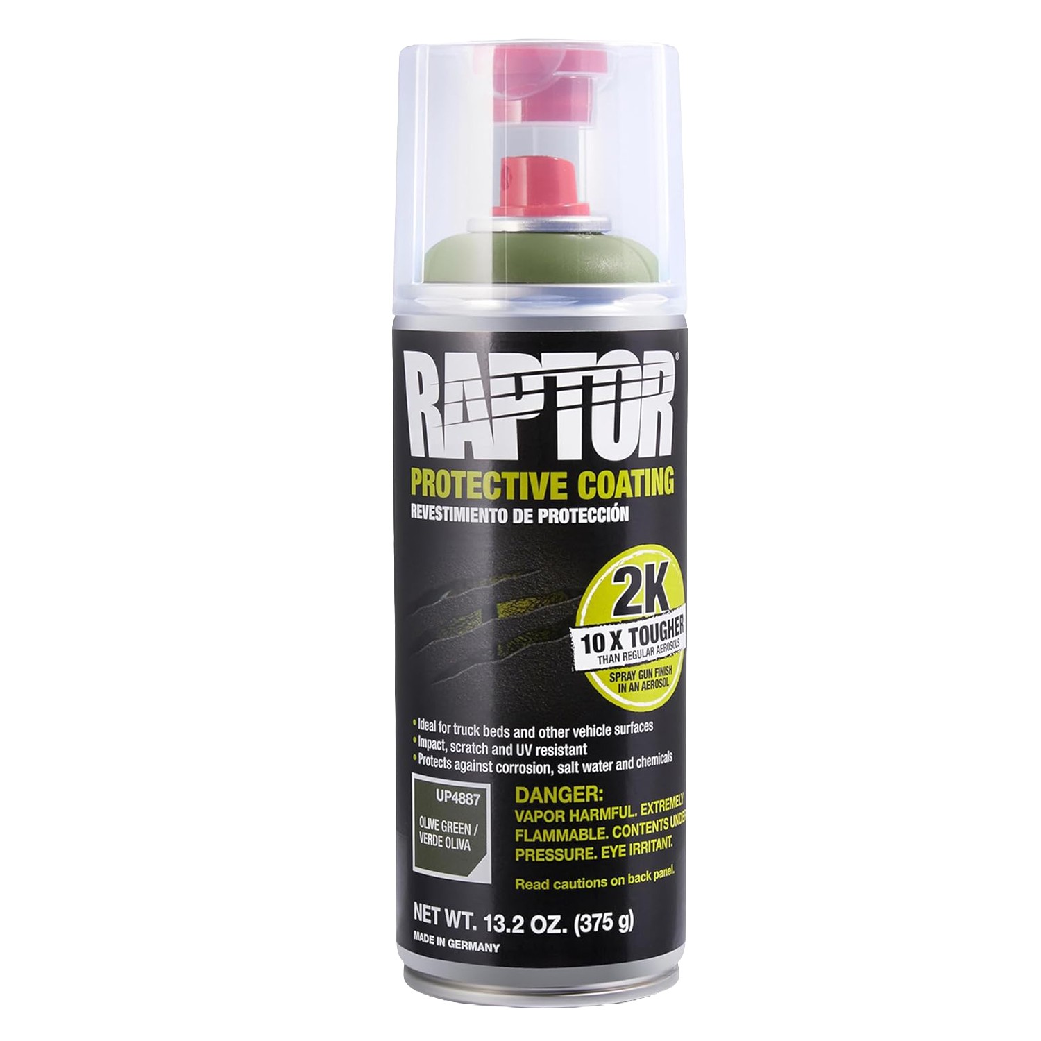 U-POL Raptor 2K Olive Green Bedliner Protective Coating, 13.2 oz. Aerosol Can