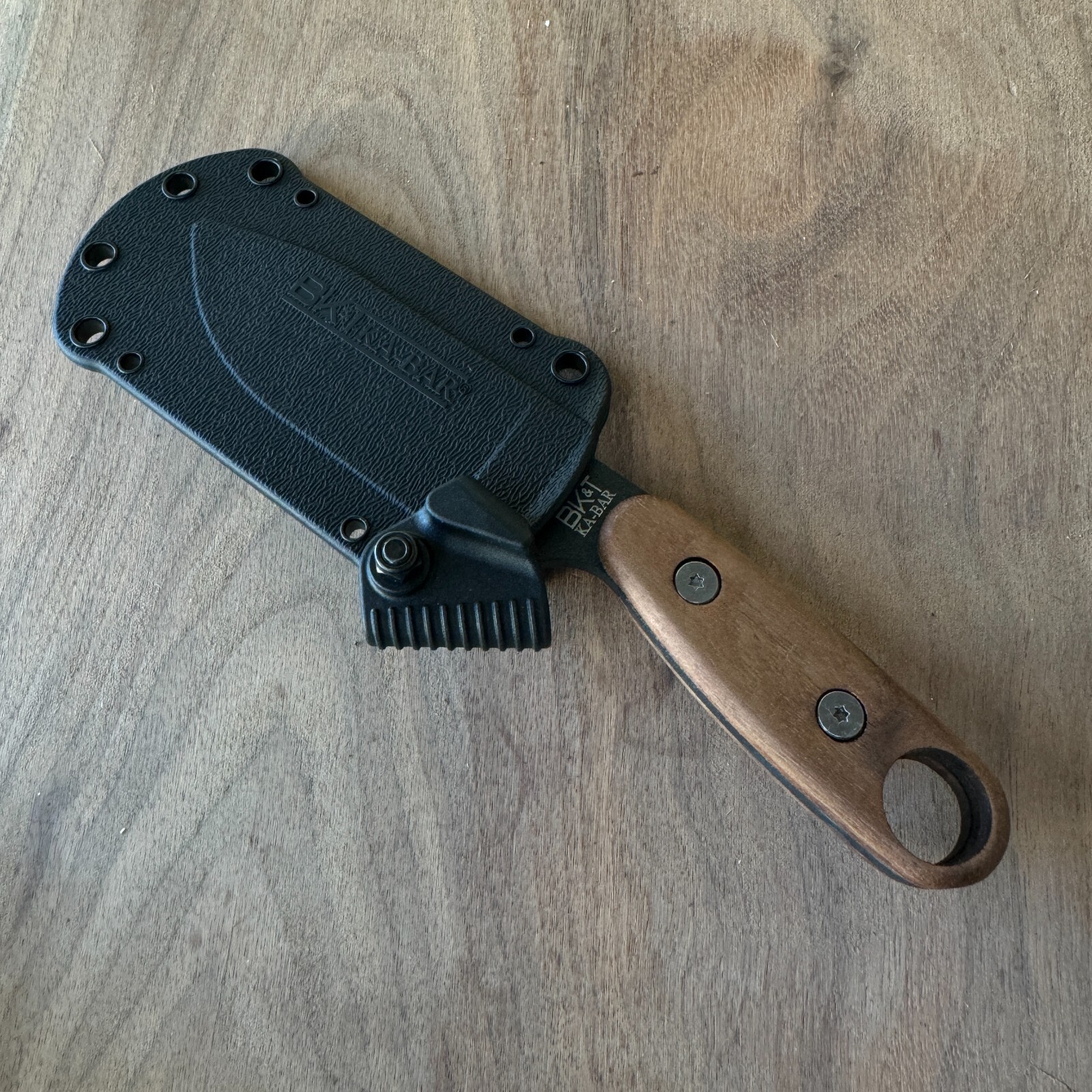 Walnut scales compatible with Kabar BK-14 Eskabar knife (w/hardware)