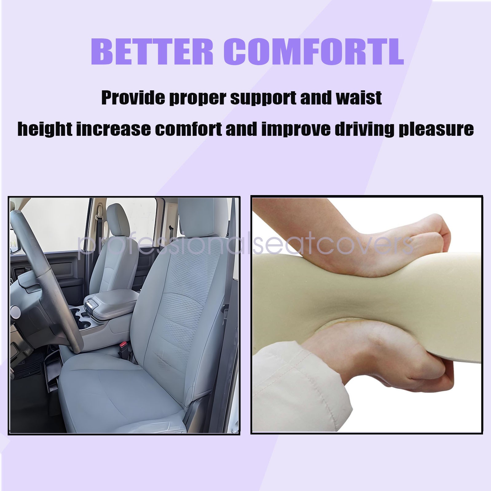 Fits 2013-2018 Dodge Ram 1500 2500 Driver Bottom Seat Cover With Foam Cushion