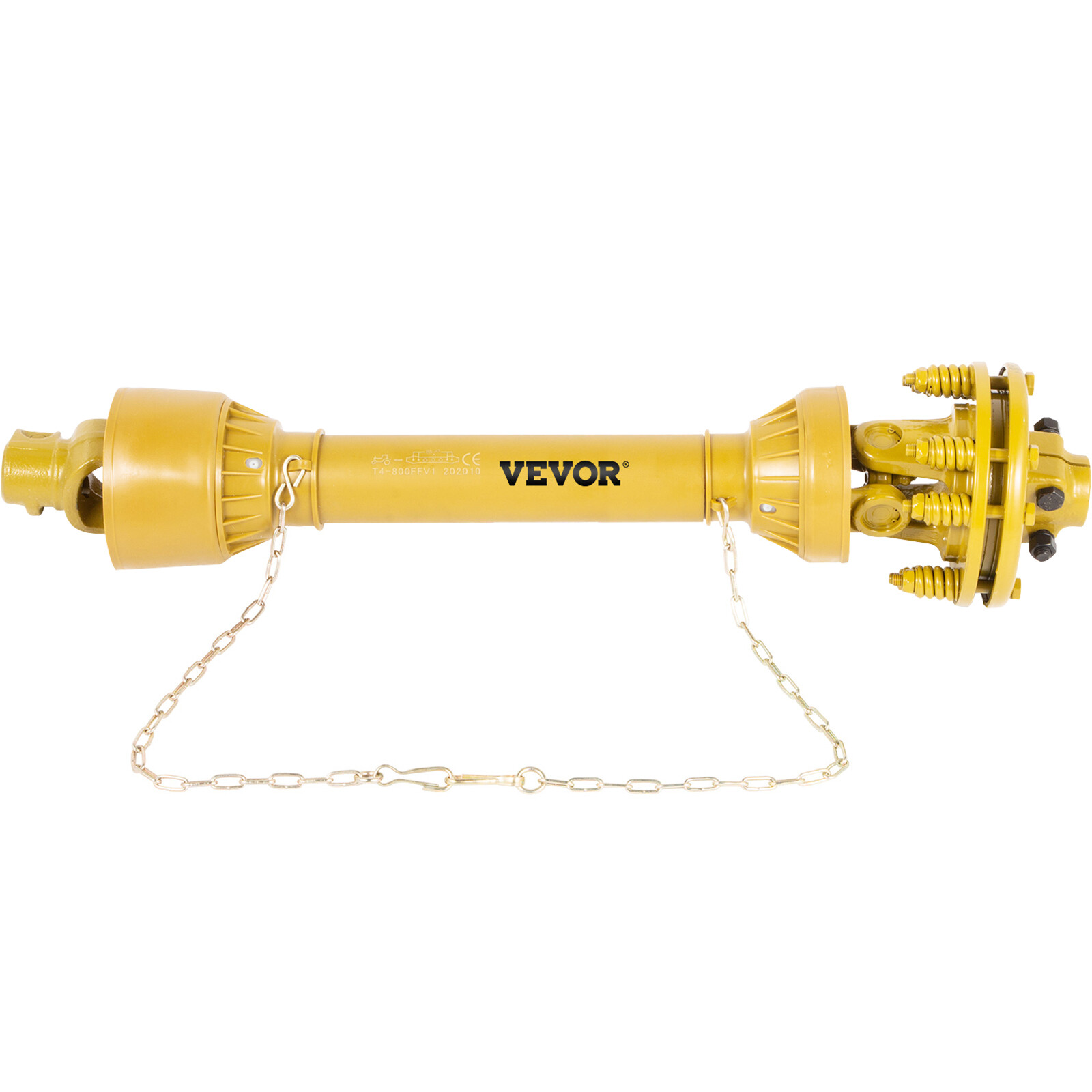 VEVOR PTO Shaft PTO Drive Shaft 1-3/8"x6 Spline w/Slip Clutch Yellow T4 31.5-41"