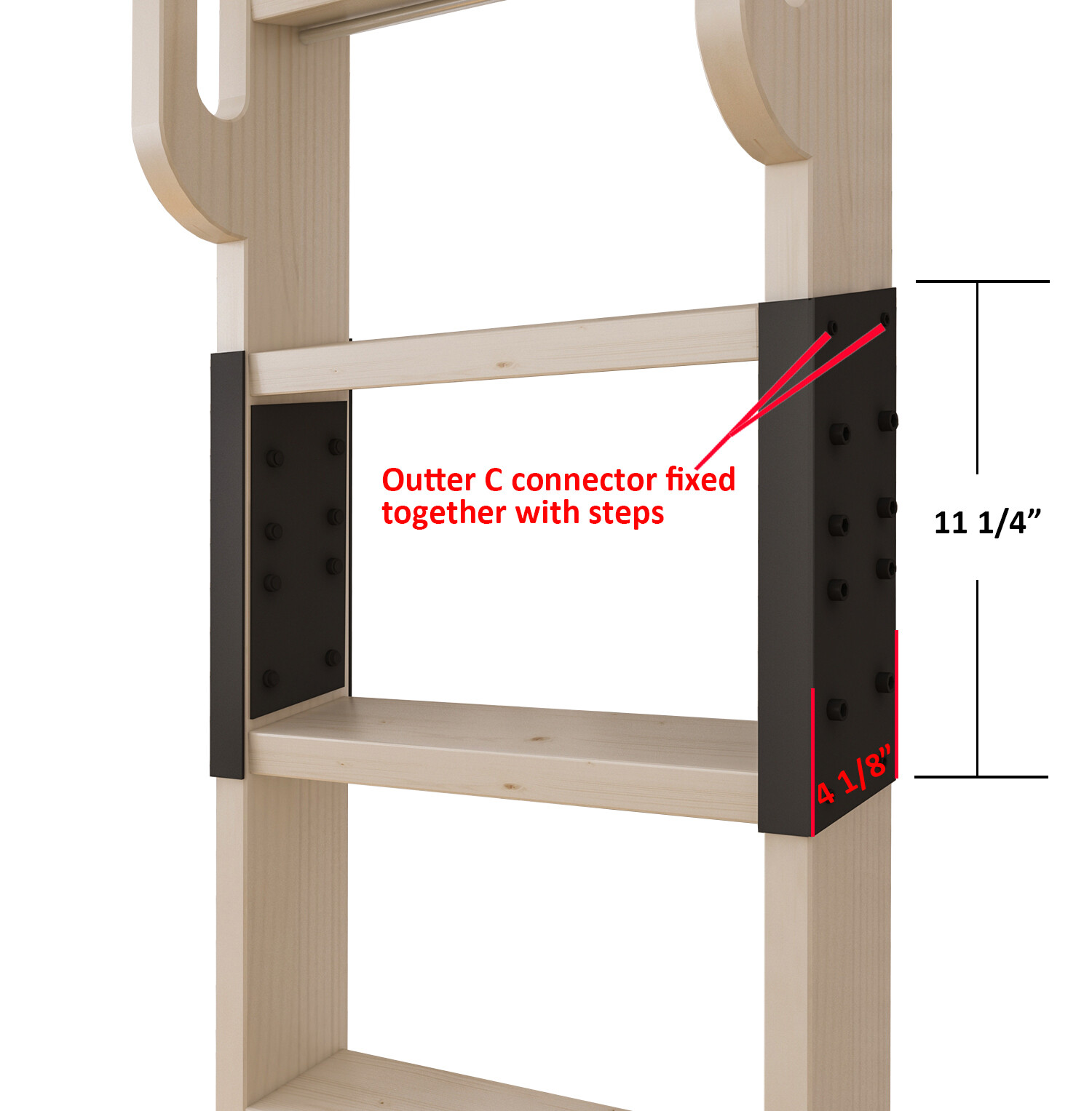 DIYHD Unfinished Rolling Library Wooden Step Ladder with Glab Handle
