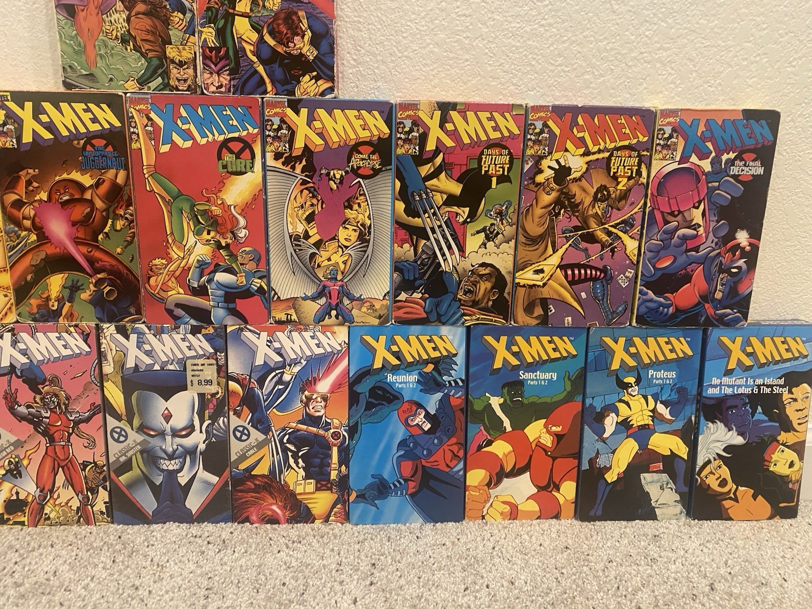 Vintage VHS Tapes From The X-Men series Including Limited Edition Card Included