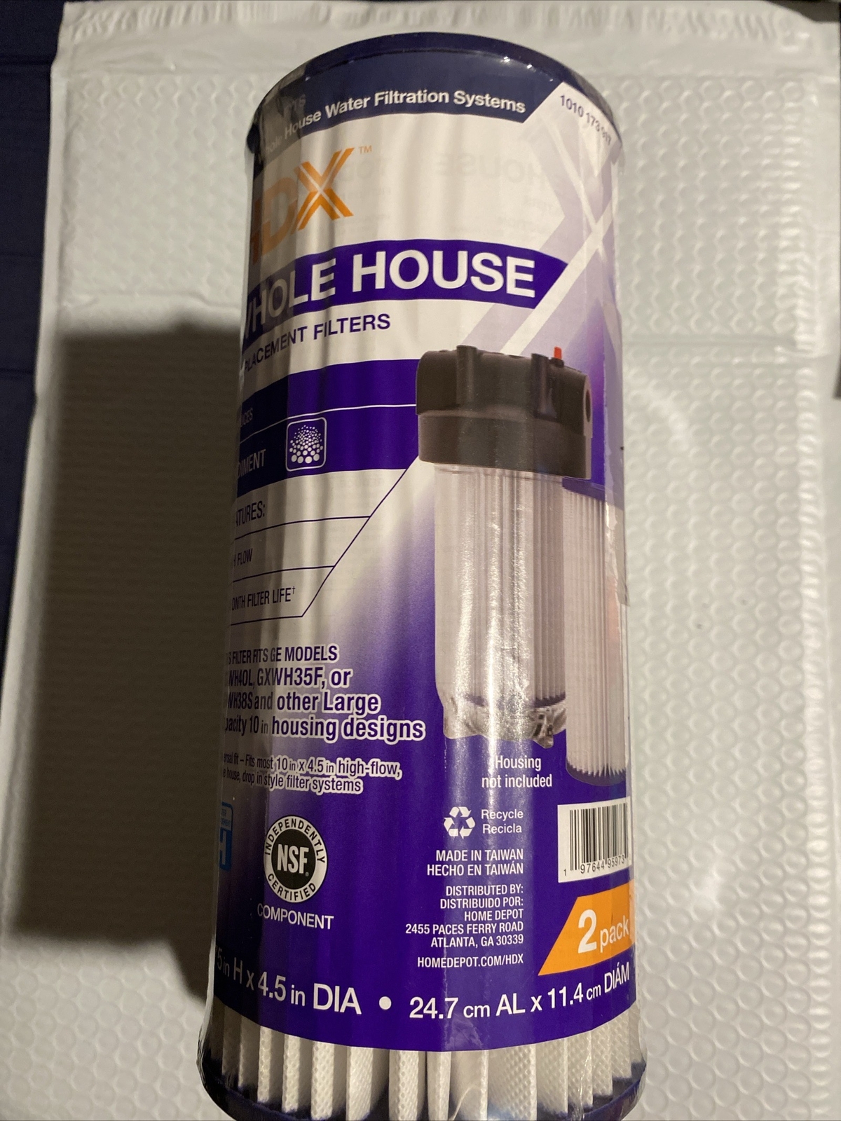 HDX 1010 173 917 2-Pack Filter (H) For GE GXWH40L GXWH35F GNWH38S