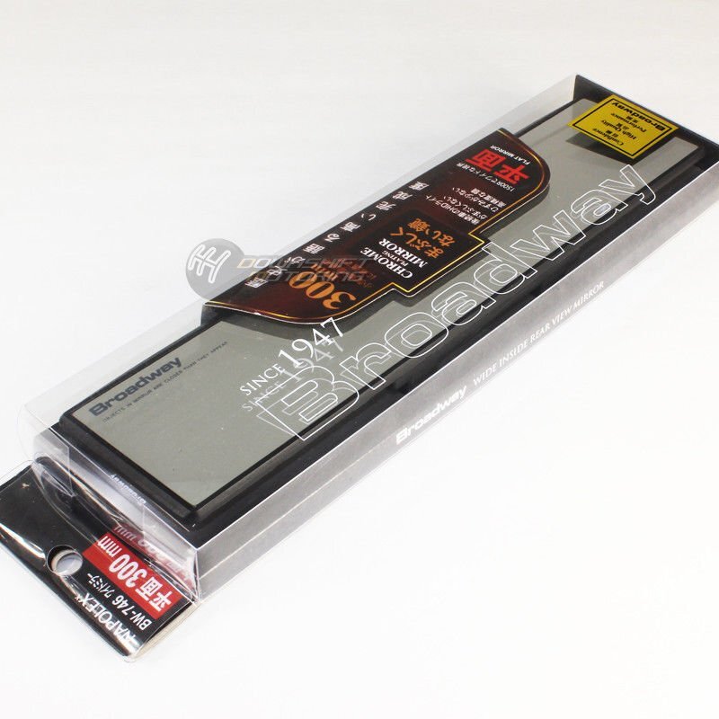 Broadway 300mm Wide Flat Interior Clip On Car Truck Rear View Mirror Universal 5