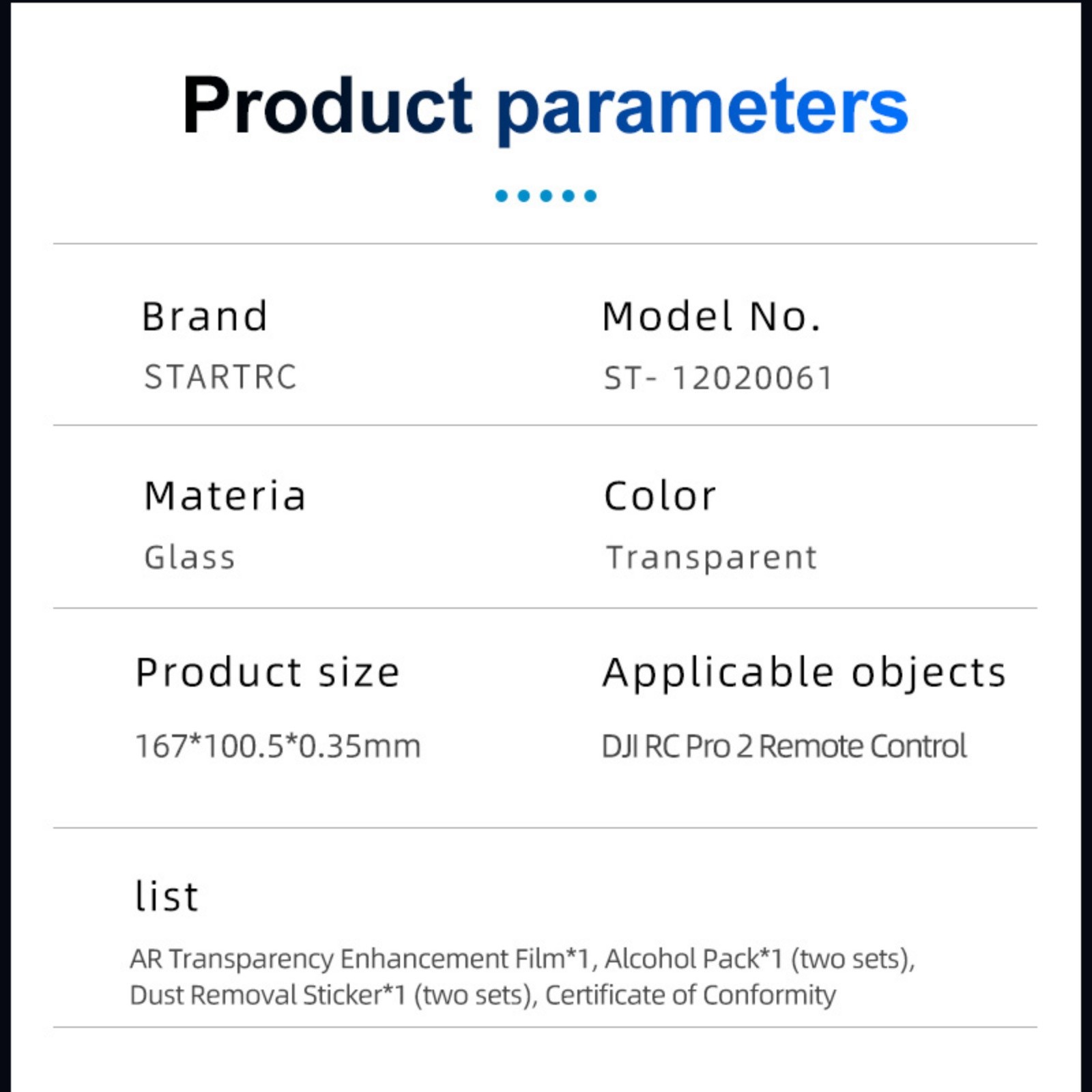 AR Enhanced Anti-Retlective Tempered Film for DJI RC Pro 2 Remote Controller