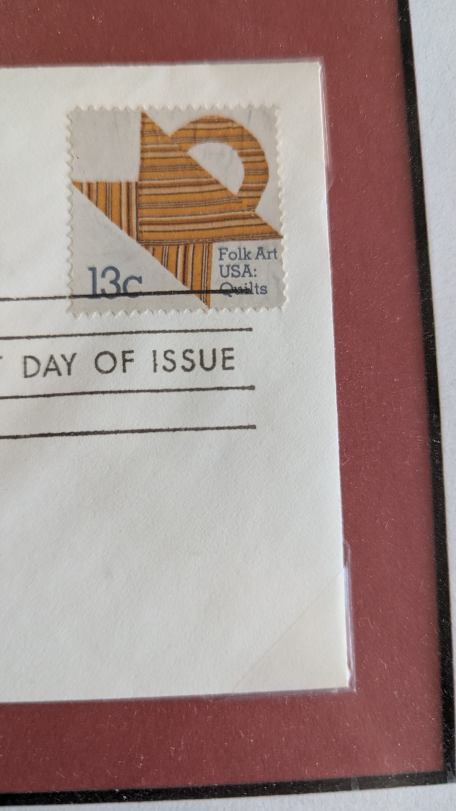 American Quilts First Day Cover Stamps 1978 Full Set Professionally Framed