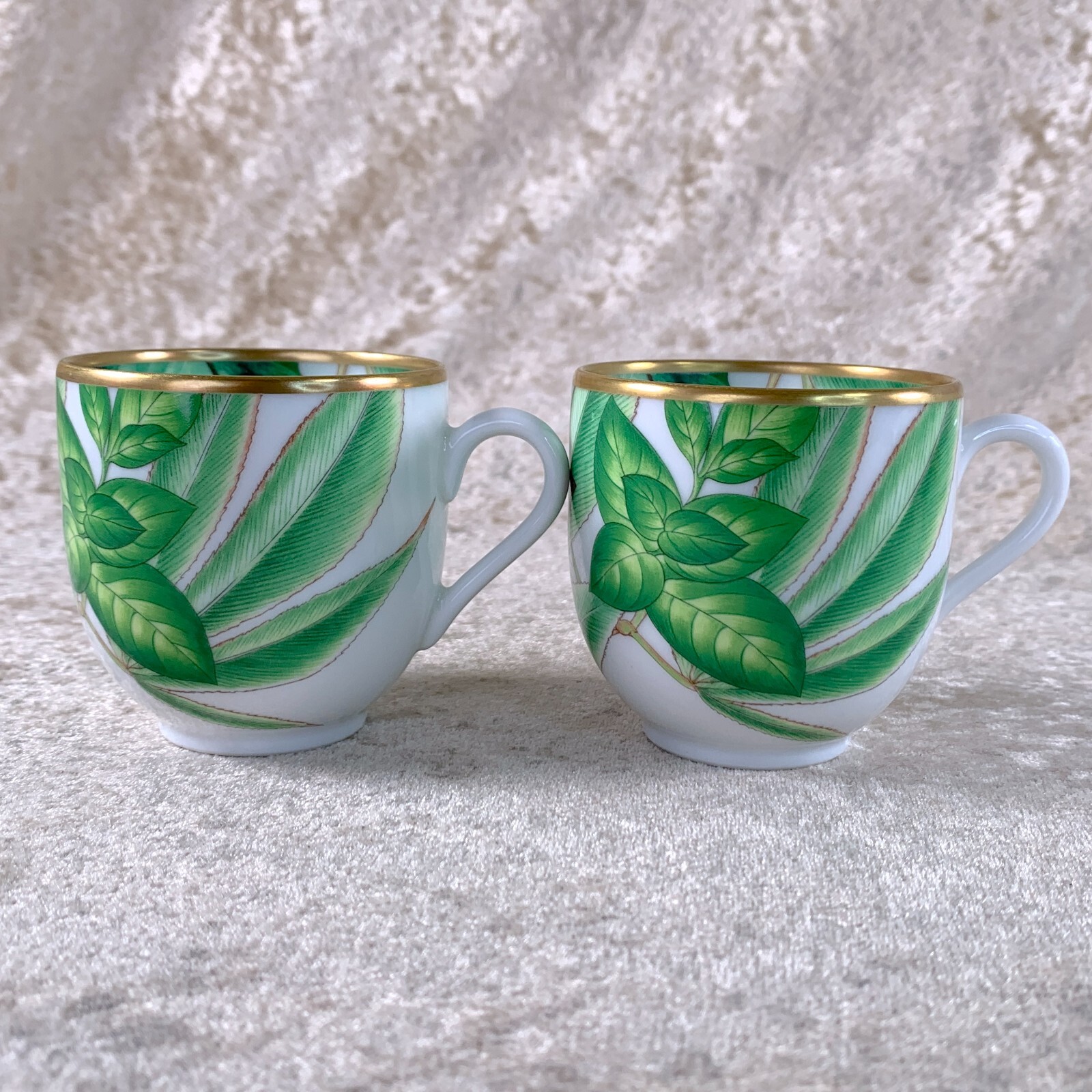 Hermes Demitasse Cup & Saucer Passifolia Porcelain Tableware Botanical 2 Sets