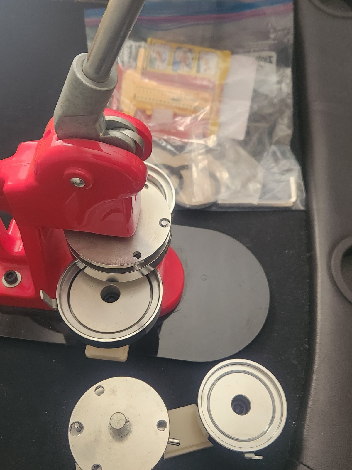 Button Maker W/ Large Lot Of Blank Buttons Badges