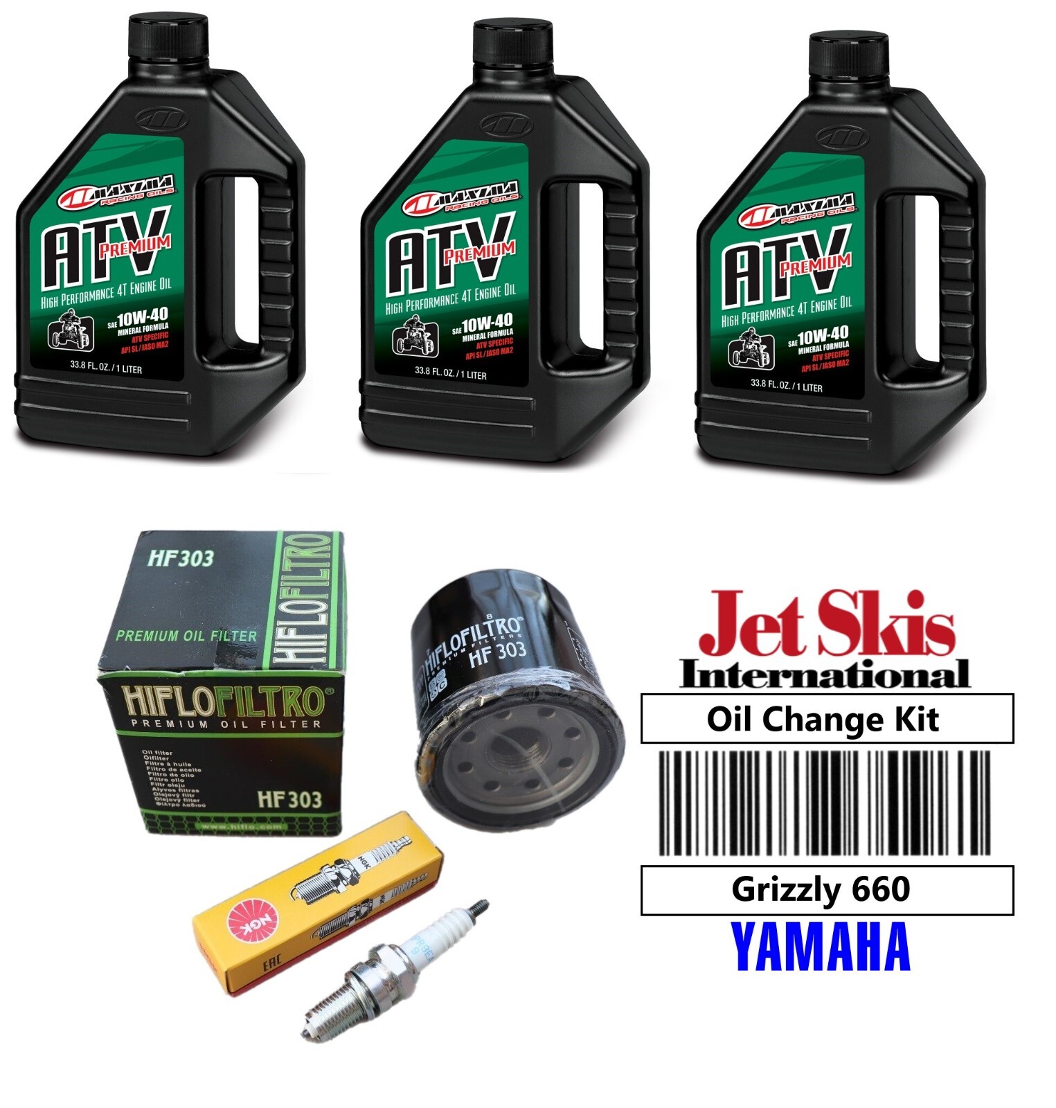 Yamaha Grizzly 660 Tune Up Kit NGK Spark Plug Oil Change & Filter YFM660 02/06