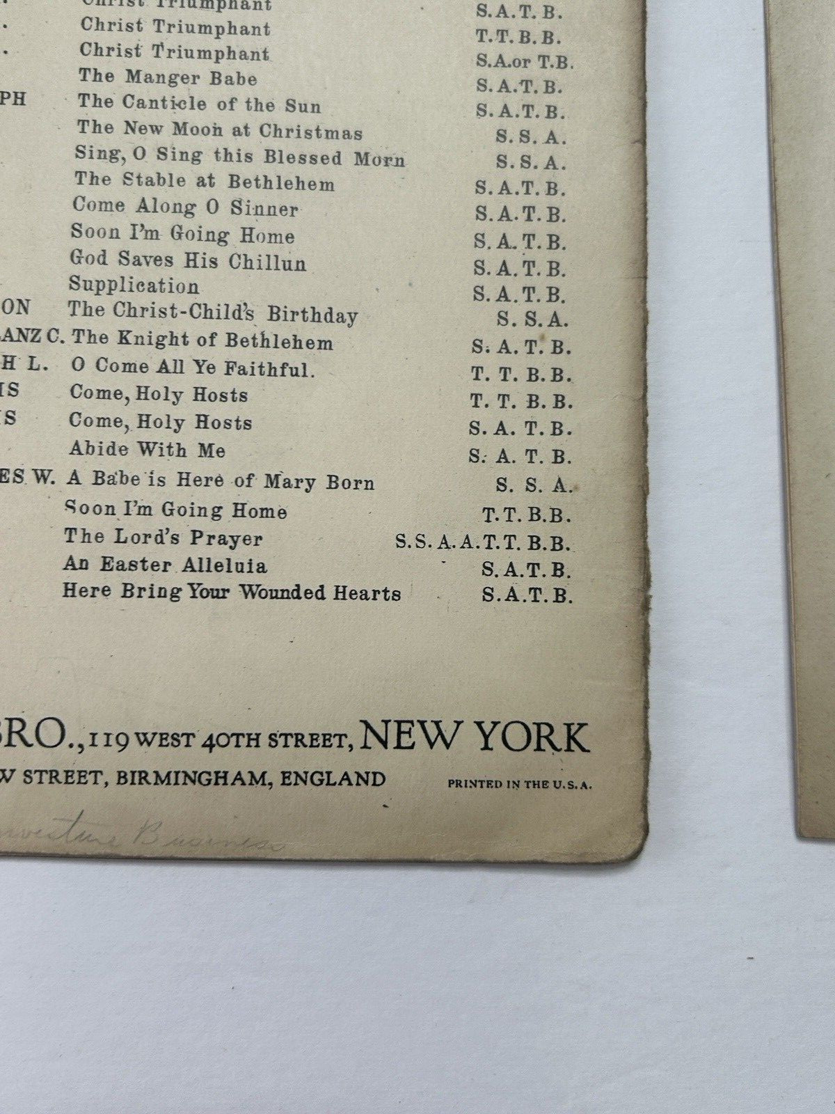 Vintage Sheet Music Choral Arrangements, Choirs Lot of 9