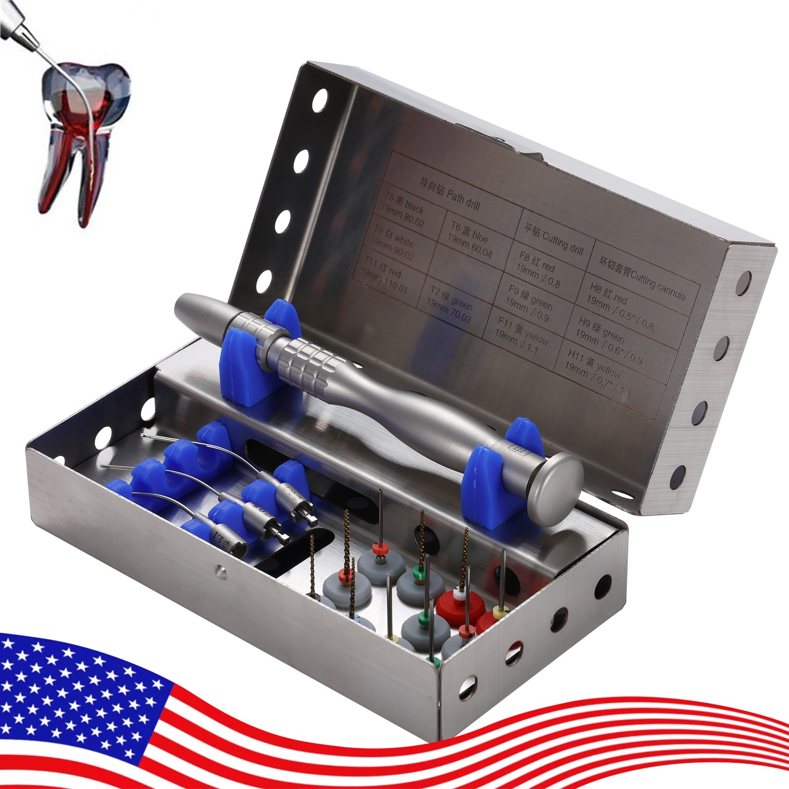 Dental Broken File Extractor Endodontic Removal System Kit Root Canal