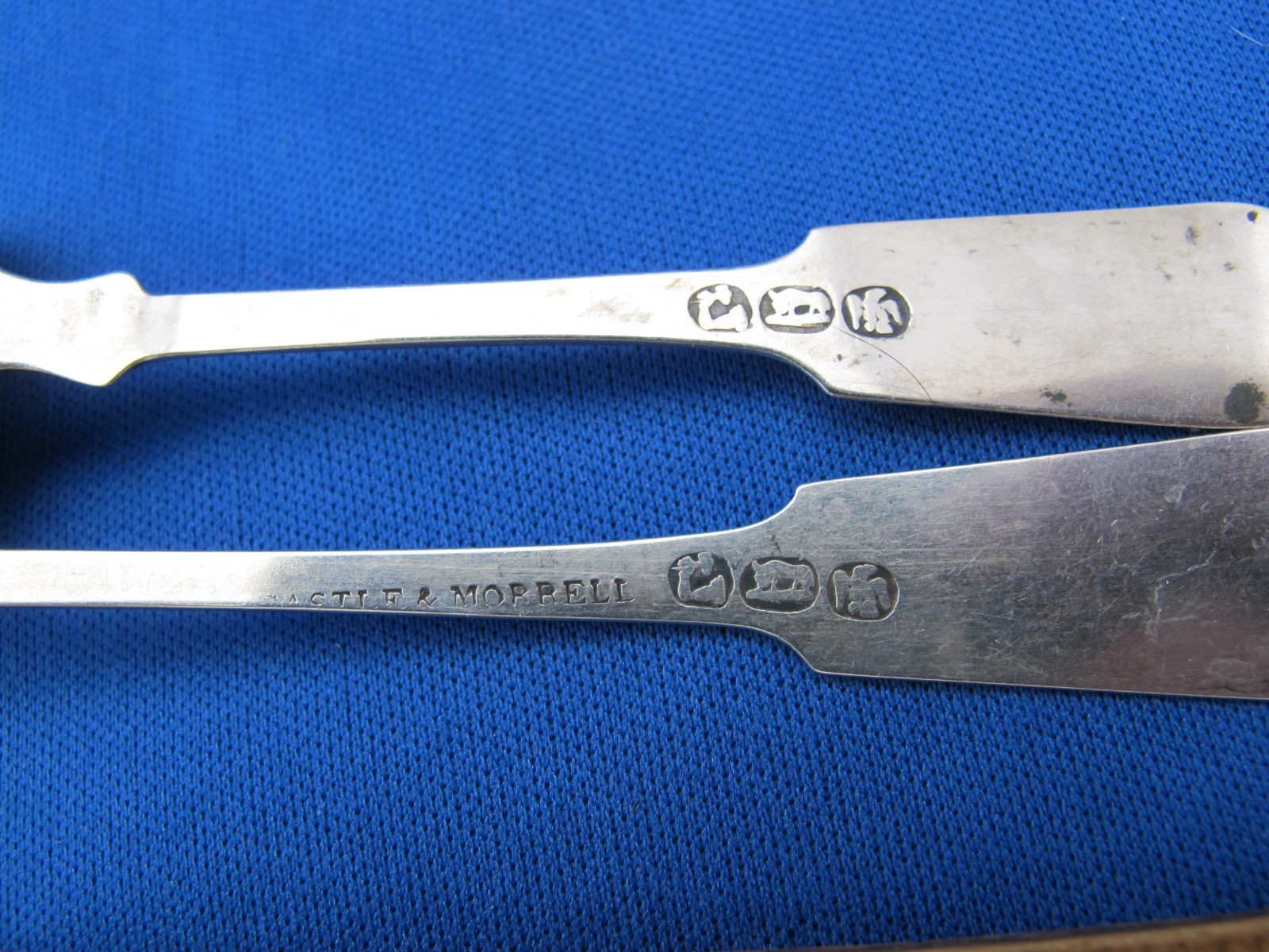 NEW YORK Coin MUSTARD LADLE & SALT SPOON-J S Putnam for CASTLE & MORRELL-BUFFALO