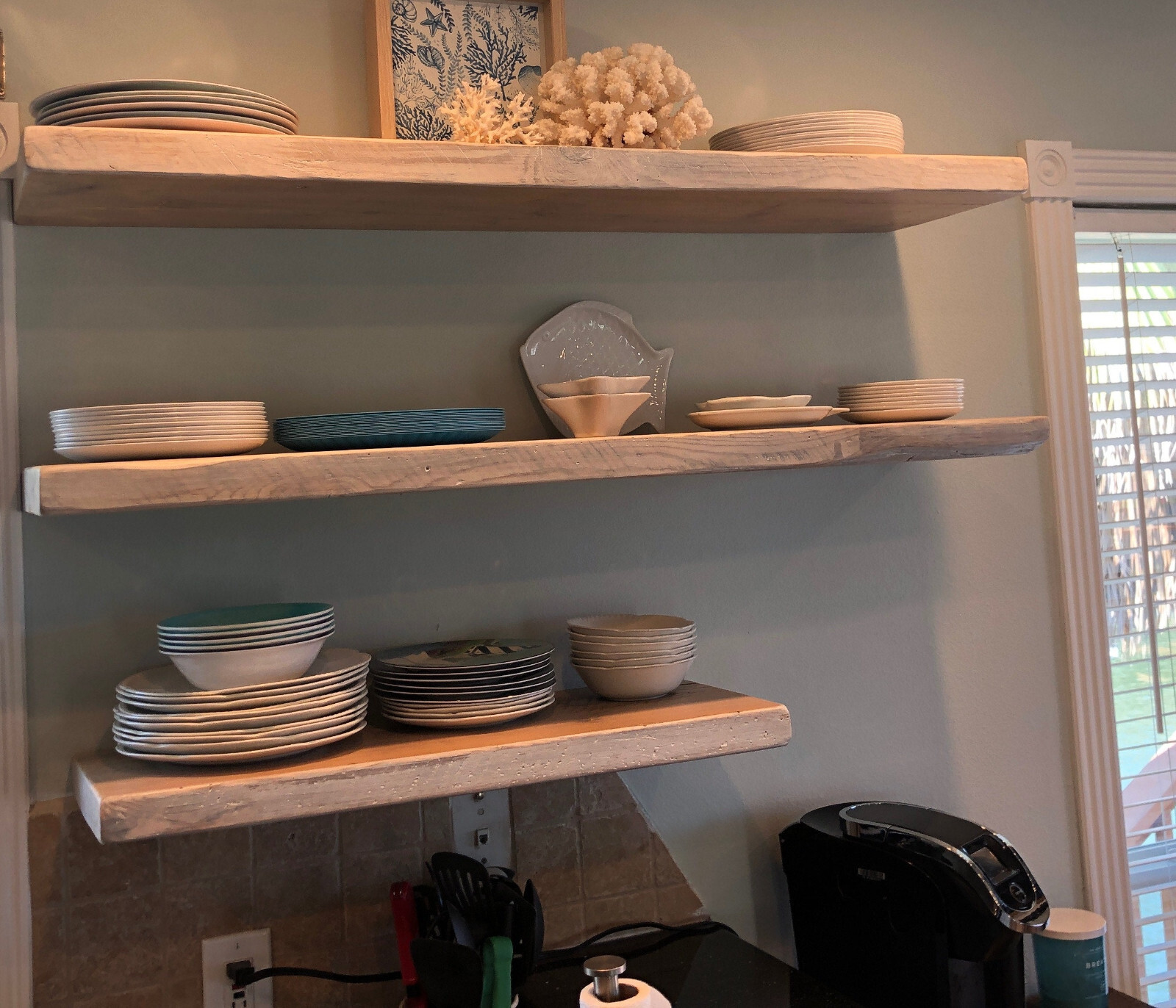 Floating shelf reclaimed barn wood Premium 2in thick floating shelves USA made