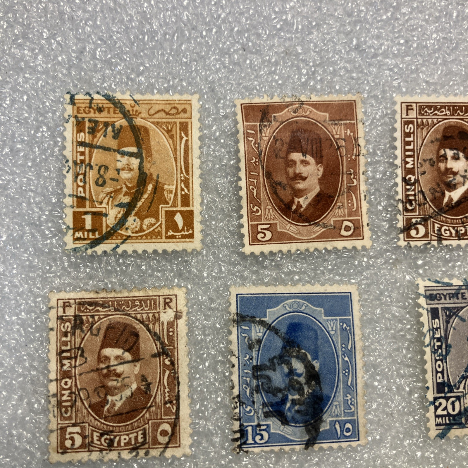 8 USED Antique 1920's Egypt King Fuad I stamps. Nice Valuable Lot; $1 Ships.