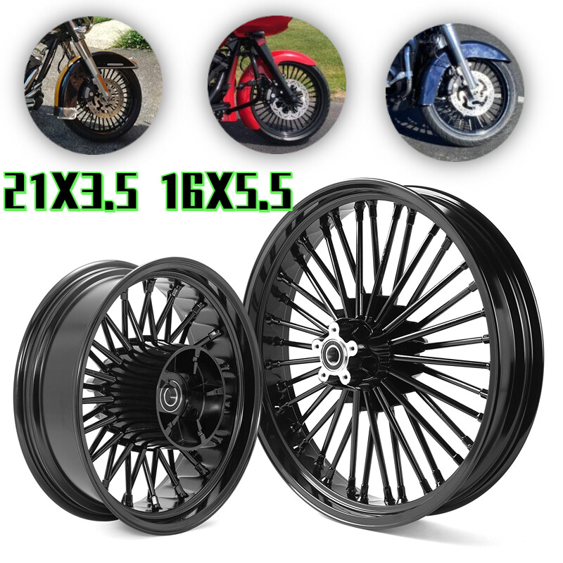 21X3.5 16X5.5 Fat Spoke Wheels for Harley Touring Street Glide Road King 09-25
