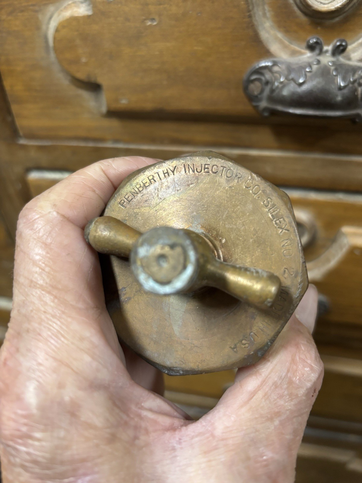 Antique PENBERTHY INJECTOR CO BRASS OILER LUBRICATOR gas steam engine Nice!